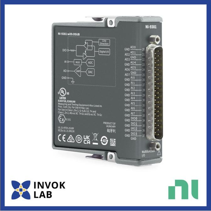 

PROMO NI NATIONAL INSTRUMENTS C SERIES NI-9381 8 AI, 8 AO, 4 DIO, 0 V TO 5 V, C SERIES MULTIFUNCTION I/O MODULE