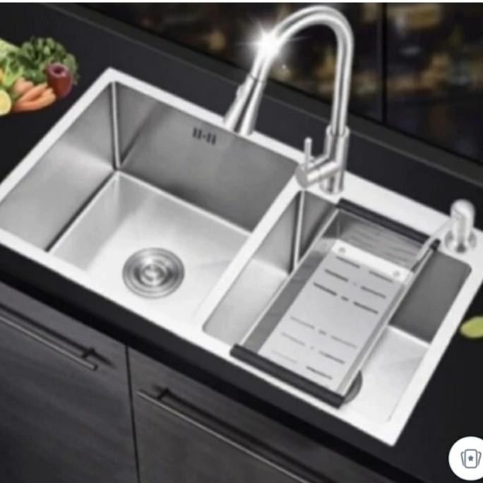 

PROMO KITCHEN SINK 8245 STAINLESS KOMPLIT SET KRAN TARIK