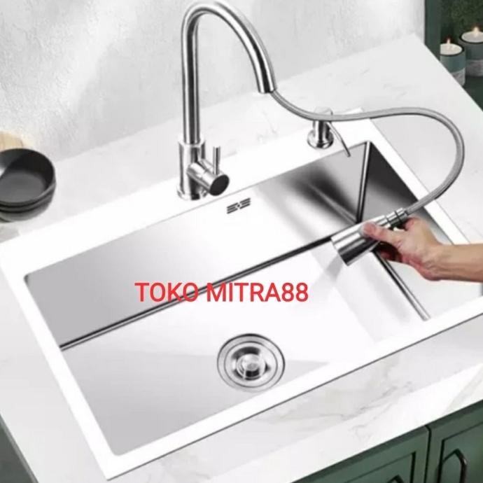 

PROMO KITCHEN SINK JKM 8050 STAINLESS SUS 304 BAK CUCI PIRING 1 LOBANG BESAR