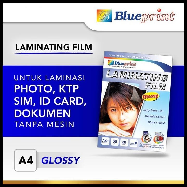 

Blueprint BP-GFA455 Laminating Glossy Film A4 20 Sheet 55um