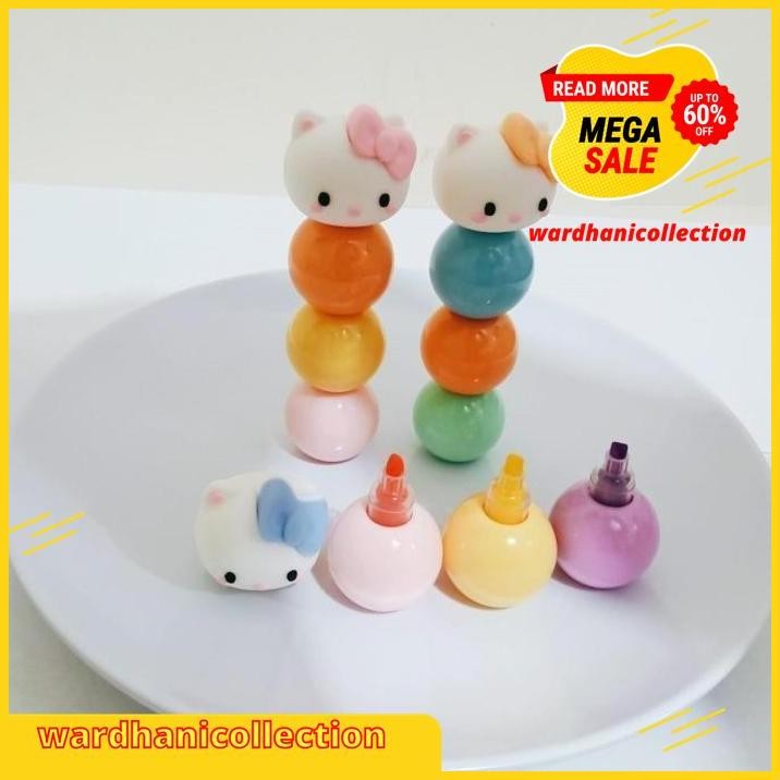 

STABILO HELLO KITTY ISI 3 WARNA PASTEL HIGHLIGHTER LUCU UNIK GEMES FREE ONGKIR !