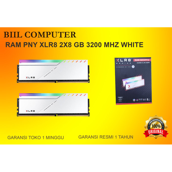 RAM PNY XLR8 2X8 GB 3200 MHZ WHITE