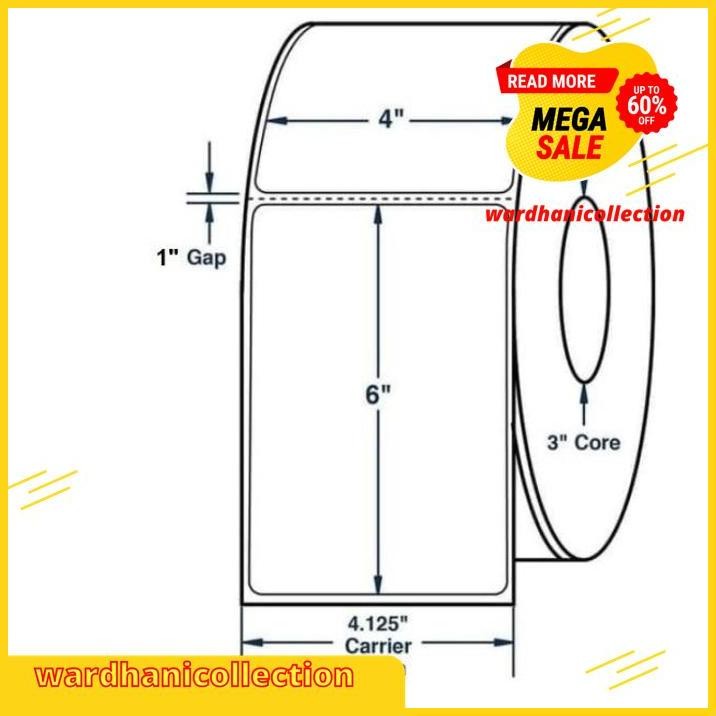 

STICKER THERMAL 100 X 150 MM ISI 500 PCS LABEL KERTAS BARCODE PRINT A6 HIGHT QUALITY !