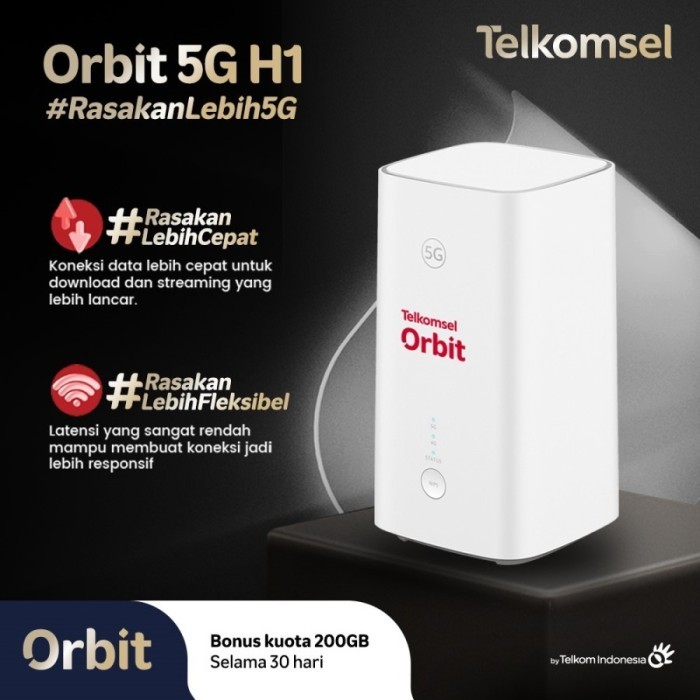 Orbit 5G H1 Modem Router Wifi High Speed Free Kuota Telkomsel 200GB