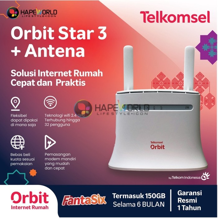 MODEM ORBIT STAR 3 + ANTENA - GARANSI RESMI