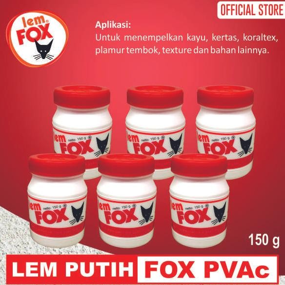 

Lem Fox Putih Lem Kayu PVAC Botol 150 gram Bundling 6 pcs