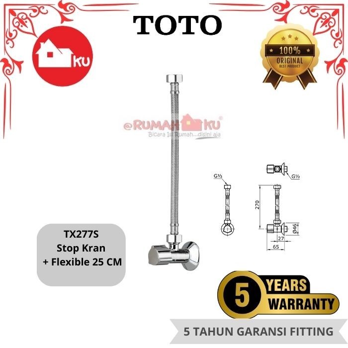 TOTO TX277S STOP KRAN W/ FLEXIBLE