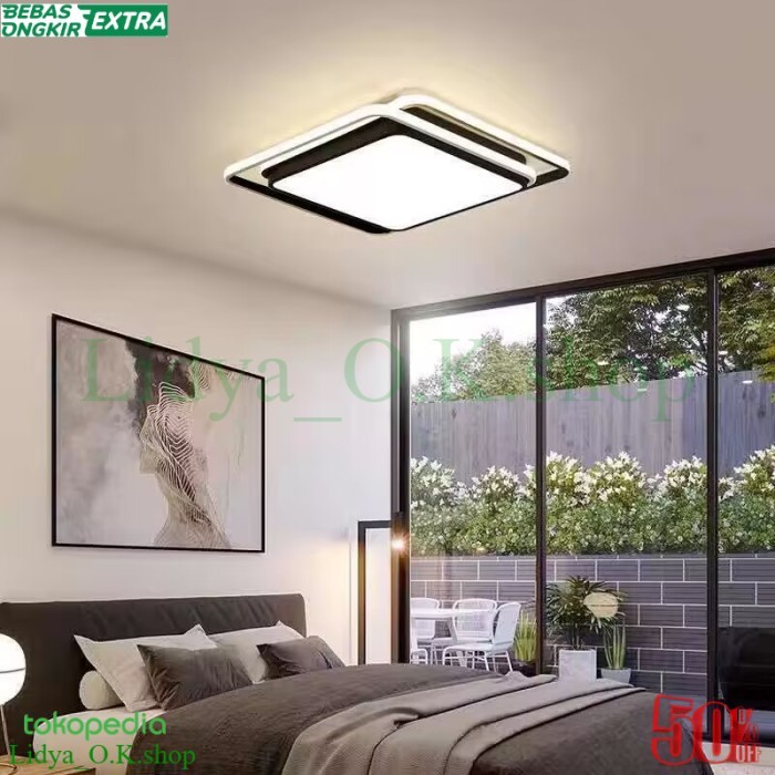 Lampu Plafon LED Gaya Mewah Lampu Plafon Kamar Tidur Cahaya 3 Warna