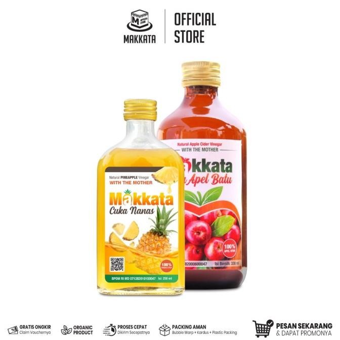 

Promo MAKKATA Paket Cuka Apel Premium 330ml Dan Cuka Nanas Premium 250ml With The Mother Cuka Apel & Nanas