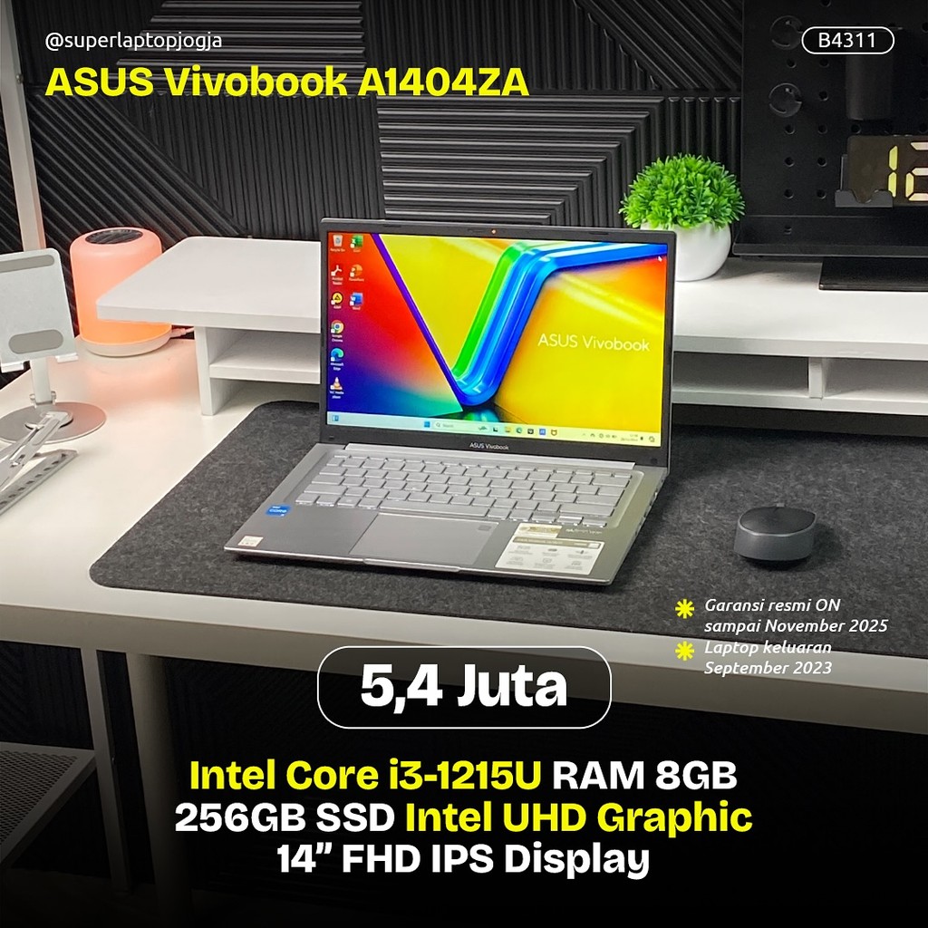 ASUS VivoBook A1404ZA intel core i3 gen 12 ram 8gb ssd 256gb