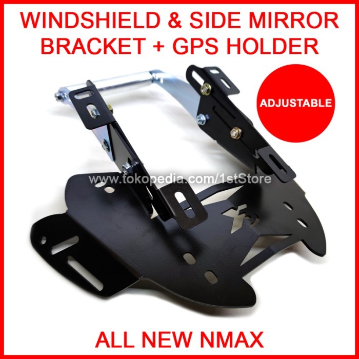 Bracket Windshield Spion + GPS All New Nmax 2020 2021 Breket Serpo X3