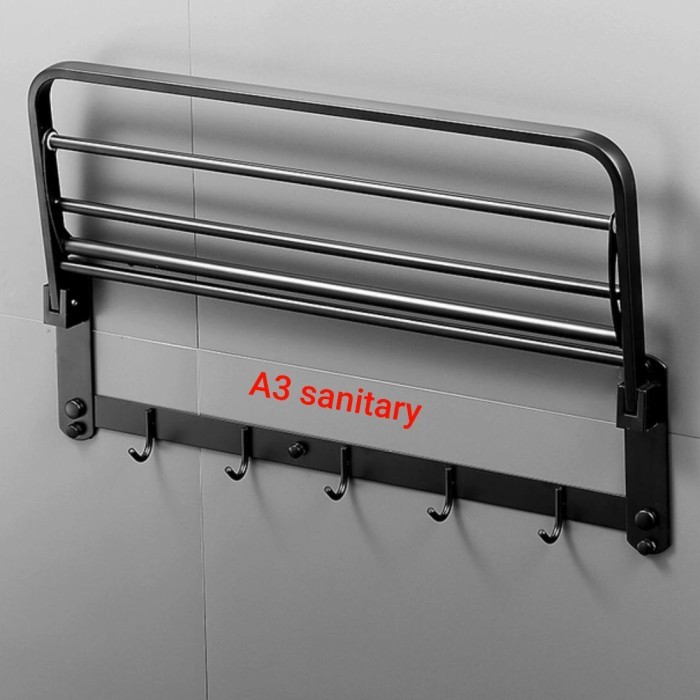 

Ra Handu Gantungan Baju Hitam Tainle U 60Cm