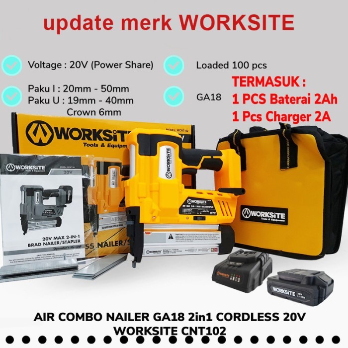 Cuci Gudang Mesin Paku Tembak Batre / Cordless Nail Gun / Nailer / Staples
