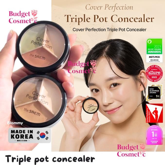 concealer KOREA THE SAEM COVER PERFECTION TRIPLE POT CONCEALER
