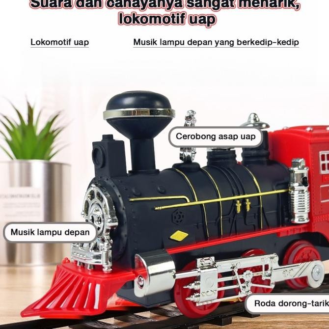 Tatajoy Spray Kereta Api Mainan Rel Panjang Kereta Api Thomas Train Set Mainan Anak Laki Laki [terba
