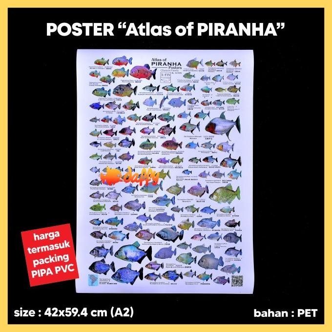 

HOT PROMO Poster ATLAS OF PIRANHA (hi-res) ukuran A2 bahan PET DISKON