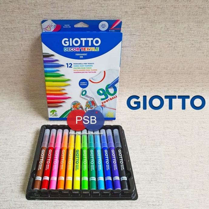

Giotto Decor Textile Set 12 Warna / Spidol Kain