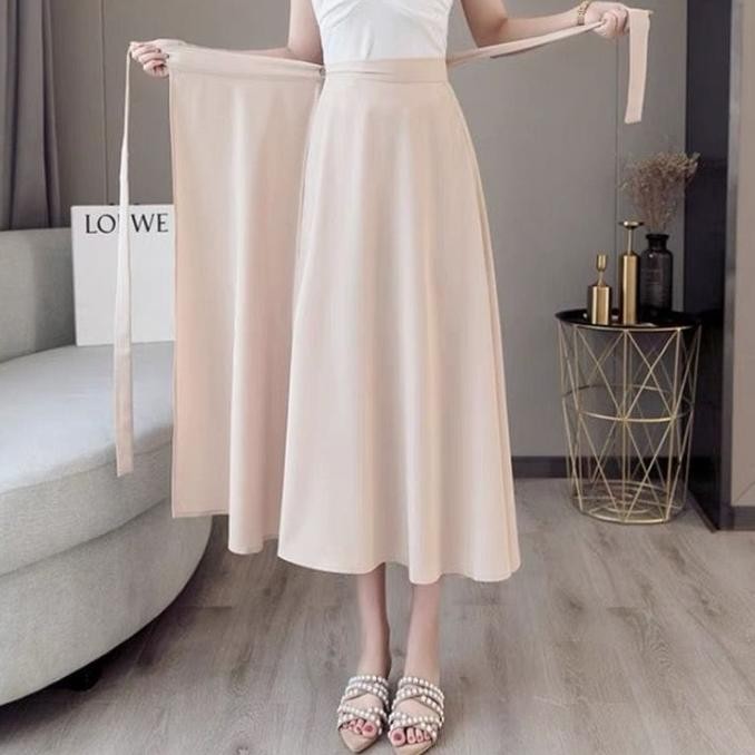 Rok Tali Lilit Panjang Korea Style - Rok Wanita Muslim - Skirt Casual GWM