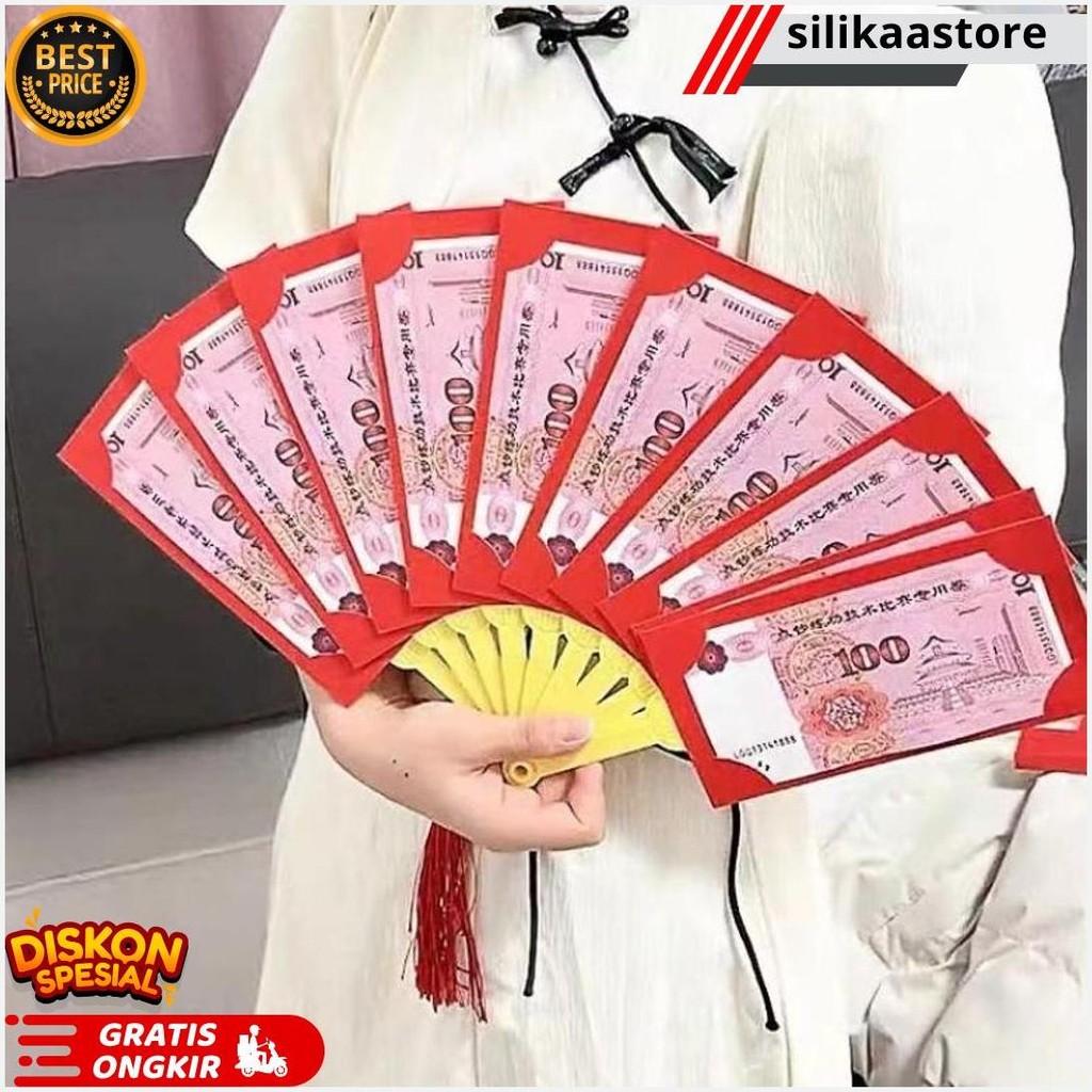 

Angpau Kipas 10 Slot Angpao Imlek Bentuk Kipas Lipat Amplop Merah New Terlaris