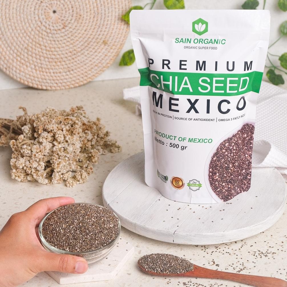 

Kk - Chia Seed Organic Mexico untuk Diet Freshly 500 gram Black Cia Seed Organik fresly Biji Chia Seeds