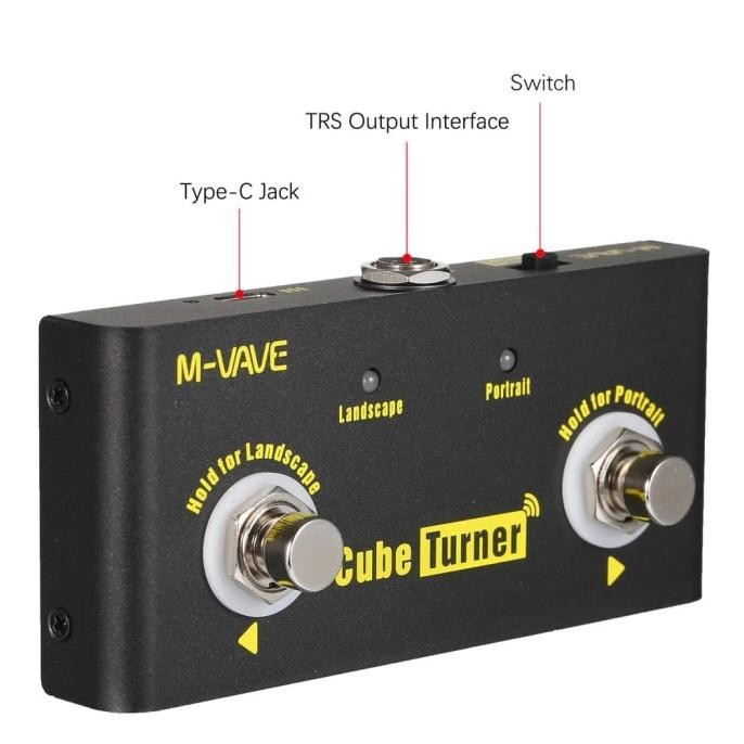 M-VAVE CUBE TURNER Pedal Guitar Page Turner Wireless Bluetooth Rechargeable M Vave Cube Turner Stok 