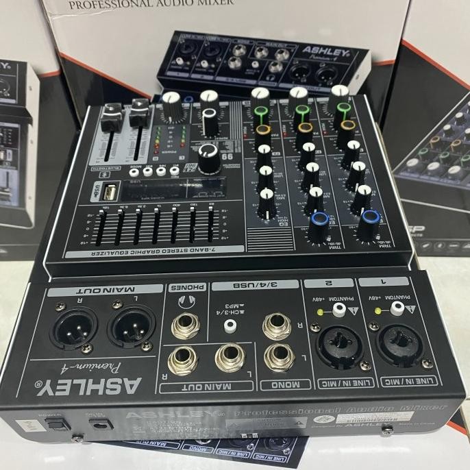 Mixer 4 Channel ASHLEY PREMIUM 4 / Premium-4 Efek Reverb USB Soundcard