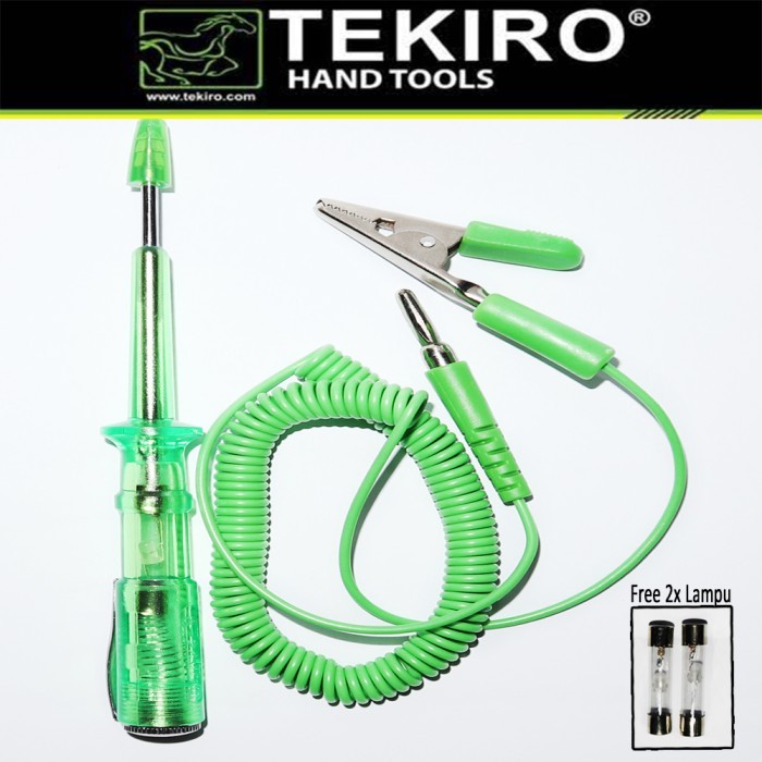 TERMURAH TEKIRO Auto Voltage Tester Tespen Listrik DC Dengan Kabel 6-24Volt