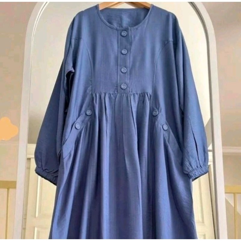 Gamiss Juba Lengan Panjang Simpel Elegan Baju Muslim Gamis Lebaran Games Ibu Ibu Cewek Cantik Kekini