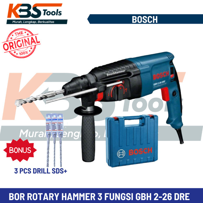 {{{{{{] Bor Beton 3 Fungsi BOSCH GBH 2-26 DRE - Demolition Rotary Hammer SDS+