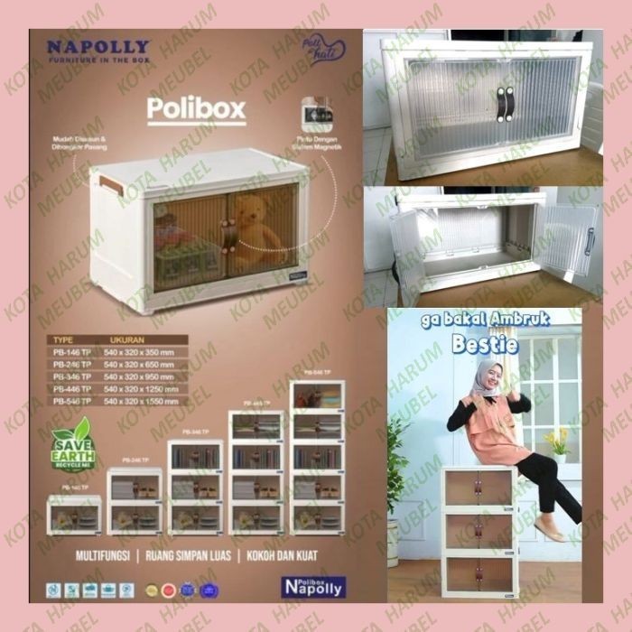 TERLARIS lemari pakaian napolly roda polibox cabinet pakaian plastik bandung
