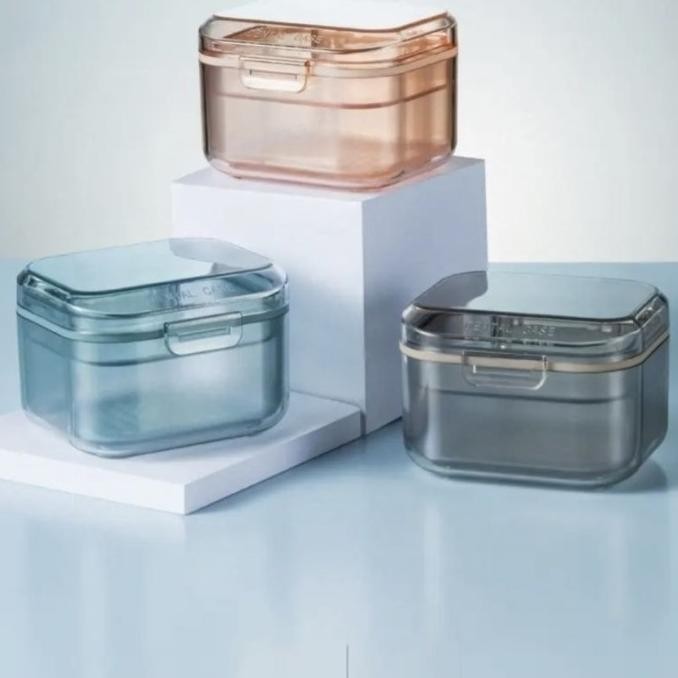 Denture Box Kotak Simpan Gigi Palsu Gigi Tiruan Retainer Model Kotak Transparan Termurah