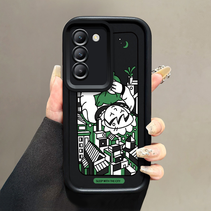 Casing Hp Untuk VIVO Y100 5G Z1 Pro Z5x Case Casing Softcase silikon HP Kesing abstrak hitam dan put