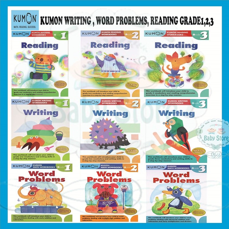 Buku kerja soal Kumon English Reading/Writing/Words yang dinilai |slejxcBA|