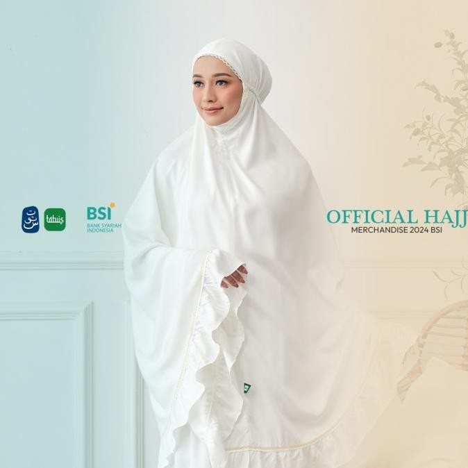 Mukena Wanita Premium Travel Bahan Adem Tatuis Tiara 567 Broken White Dewasa Reguler Official Haji M