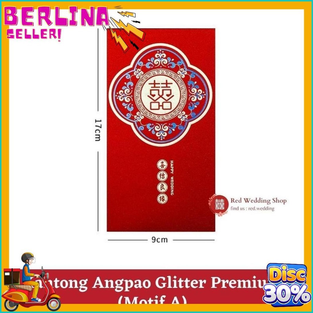 

Kantong Amplop Angpao Wedding Premium Glitter Logo Xi Merah Design Aesthetic Mewah Angpau (Murmer)