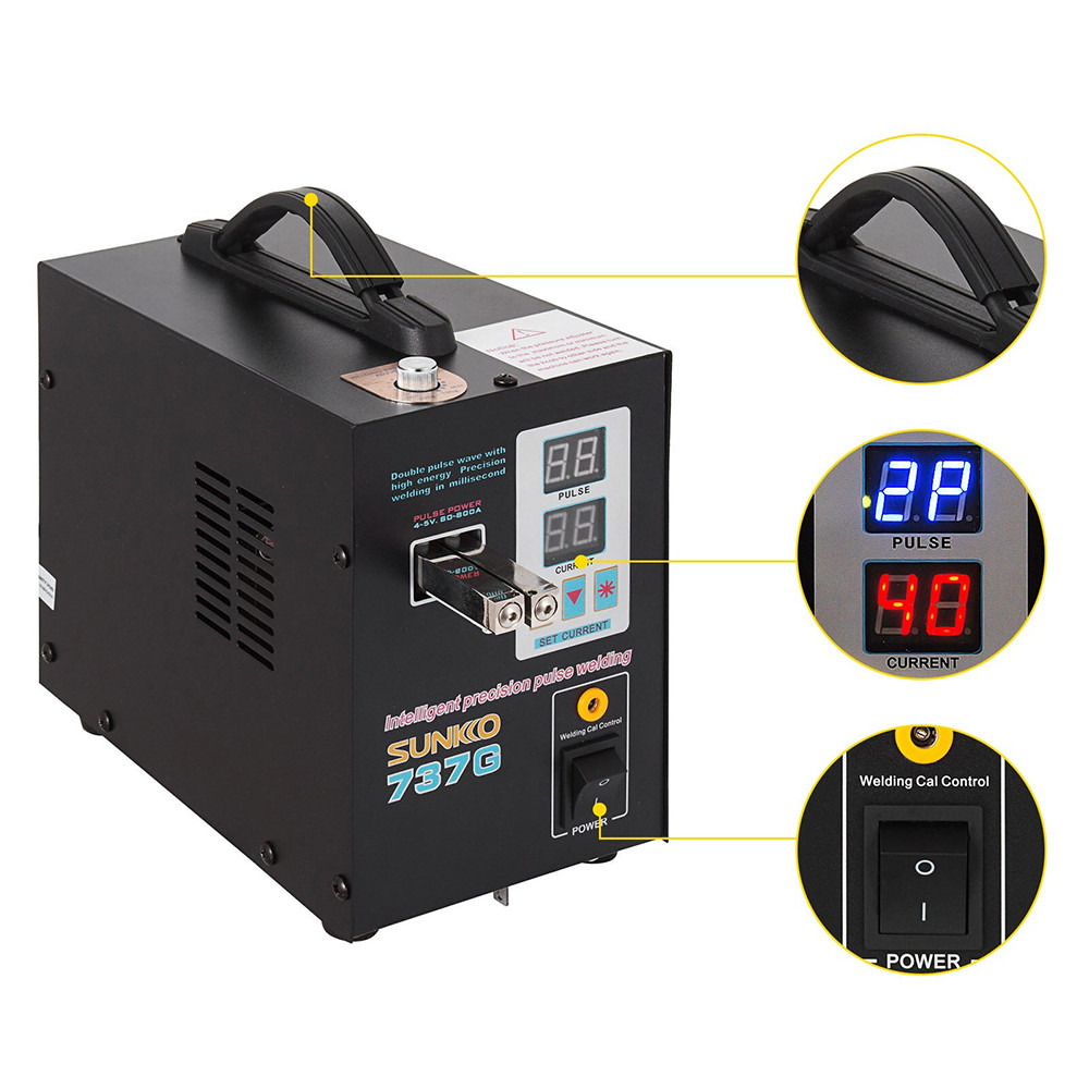 

- SUNKKO Alat Mesin Las Pulse Spot Welder Welding Machine 60-800A - 737G -