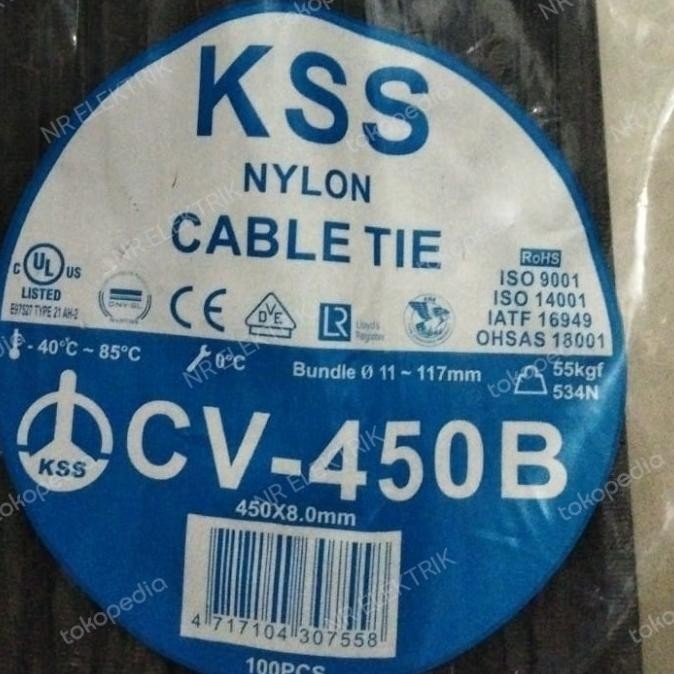 

BEBAS ONGKIR - KABEL TIES KSS CV-450 per pack 100 pcs 45cm x 8 mm - hitam