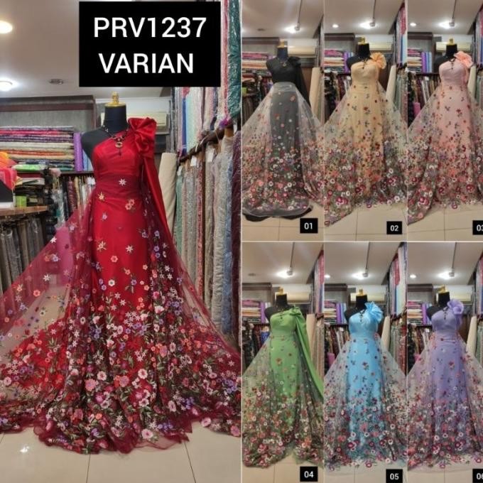 >*>*>*>*] kain Tile Brokat 3D Bunga Valentino Garden PRV1237 VARIAN