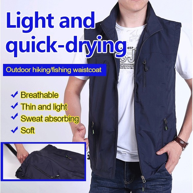 Jaket rompi tipis pria rompi fotografi memancing luar ruangan |Lby3fyda|