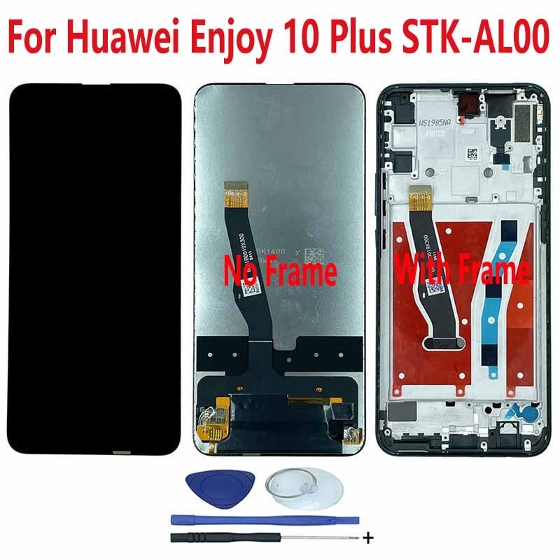 Untuk Huawei Enjoy 10 Plus STK-TL00 STK-AL00 Rakitan Digitizer Layar Sentuh LCD Suku Cadang Penggant