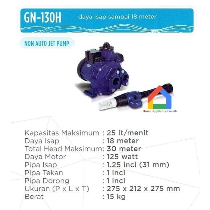 Pompa Air Jet Pump Panasonic Gn-130-B / Panasonic Gn130B Murah