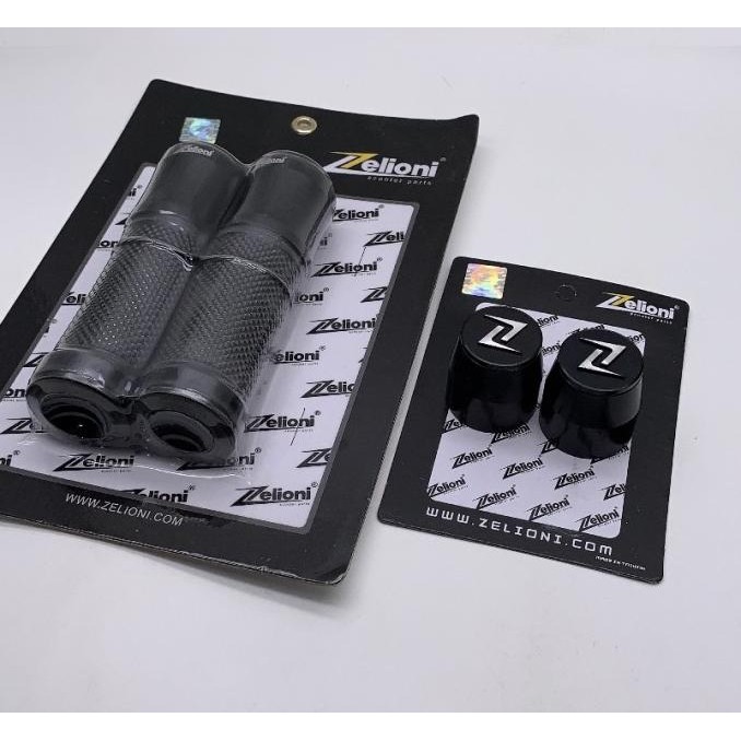 Ori - Handgrip + Bar End Zelioni Vespa Sprint Primavera Lx S Black & Silver