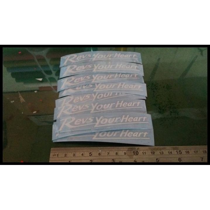 

TERMURAH CUSTOM ORDER CUTTING STICKER REVS YOUR HEART 12CM 10PCS !!!!