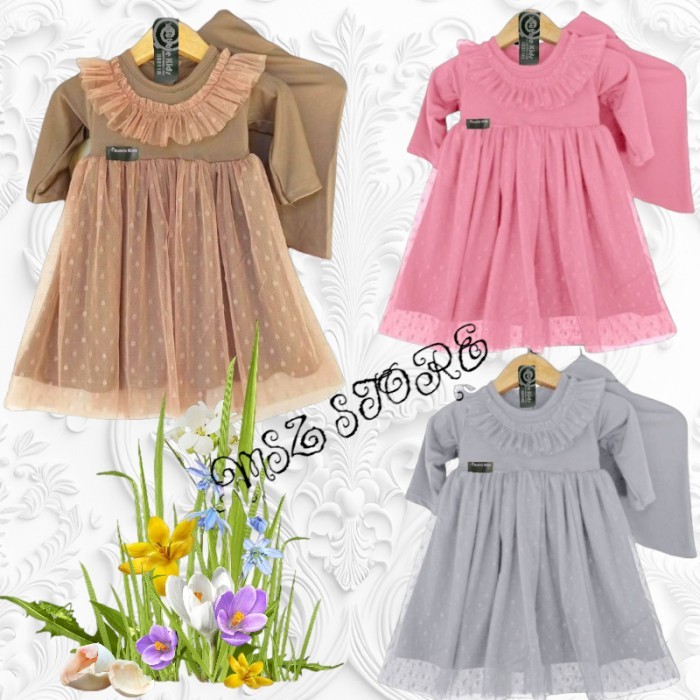 TERUJI Gamis balita tutu tile doty gamis anak bayi perempuan bahan Jersey