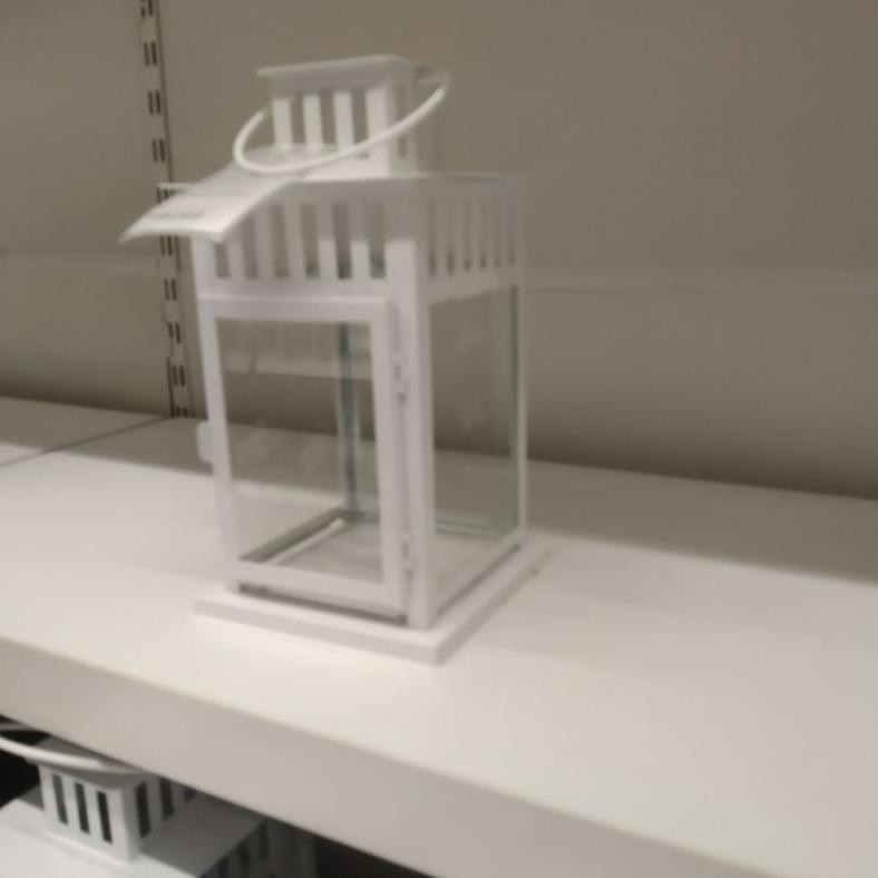 olp BORRBY lentera lilin bahan kaca besi kotak hiasan gantung candle tealight