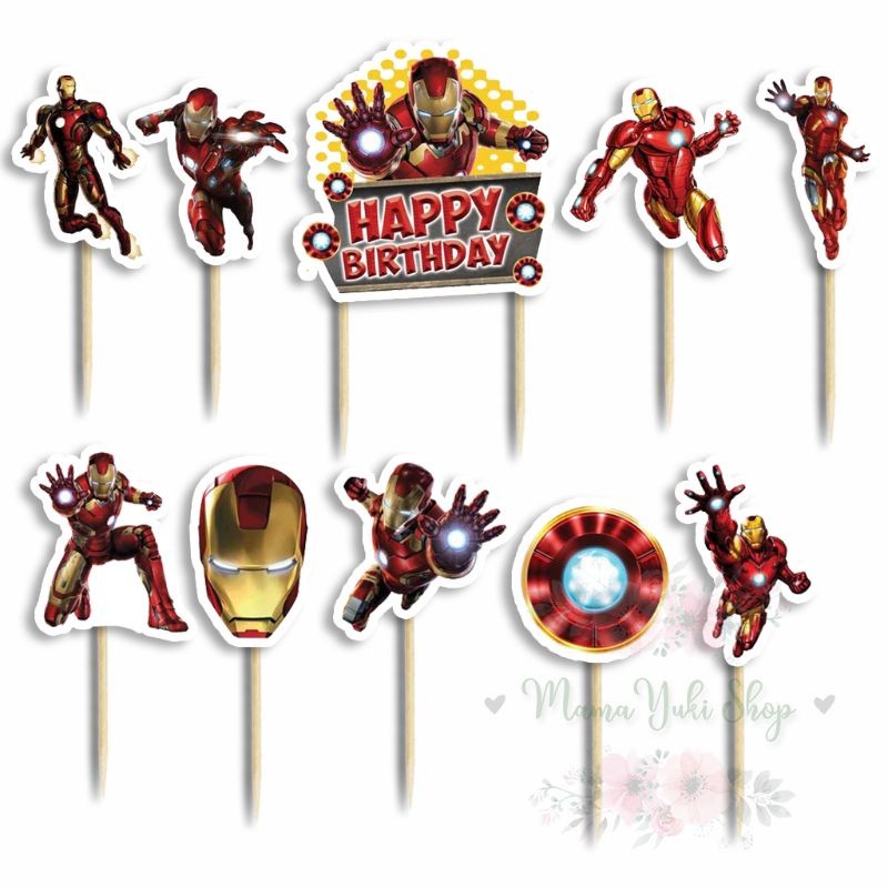 Topper Cake Hiasan Kue Ulang Tahun Anak motif IRON MAN