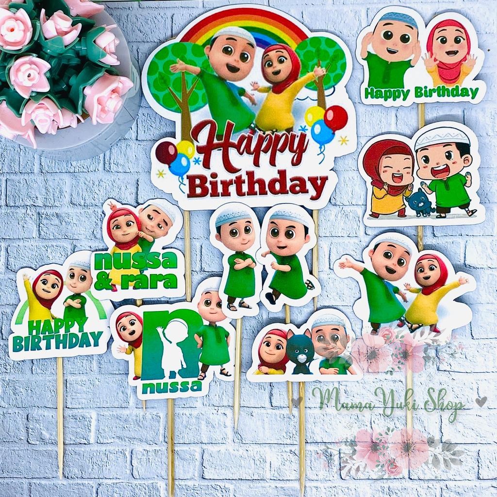 Topper Cake Hiasan Kue Ulang Tahun Anak motif NUSSA RARA