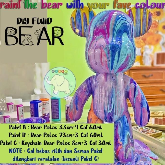 

DIY FLUID CREATIVE BEAR 33CM MAINAN EDUKASI ANAK BRICKBEAR CAT PATUNG ORIGINAL