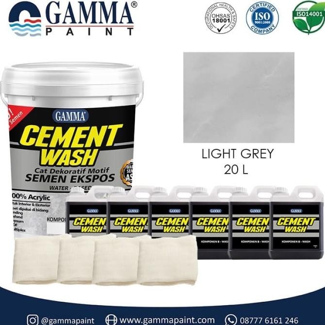 

CEMENT WASH KIT -L- (20L & 1L-6) - CAT MOTIF SEMEN EKSPOS - LIGHT GREY ORIGINAL