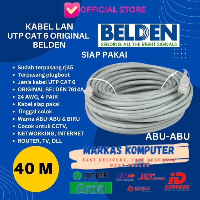 

KABEL LAN BELDEN CAT 6 USA 40 METER SIAP PAKAI/40M / 40METER UTP CAT 6 ORIGINAL